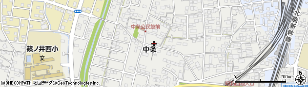 長野県長野市篠ノ井二ツ柳中条周辺の地図