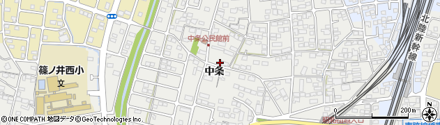 長野県長野市篠ノ井二ツ柳（中条）周辺の地図