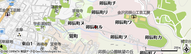 石川県金沢市卯辰町（ル）周辺の地図