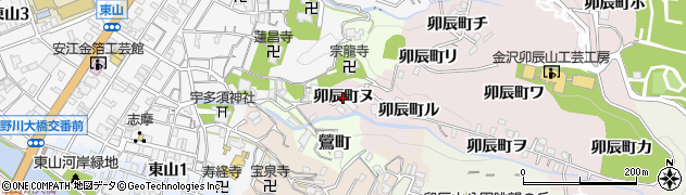 石川県金沢市卯辰町（ヌ）周辺の地図
