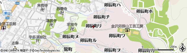 石川県金沢市卯辰町（リ）周辺の地図