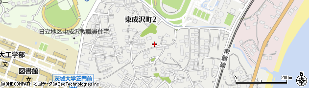 茨城県日立市東成沢町周辺の地図