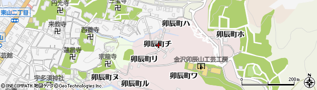 石川県金沢市卯辰町チ周辺の地図