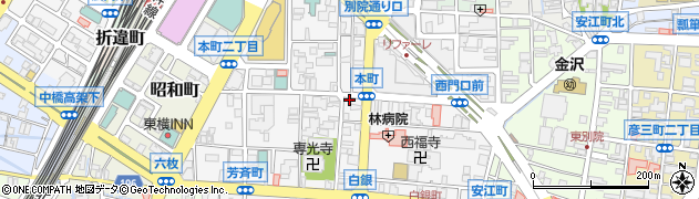 石川県金沢市本町周辺の地図