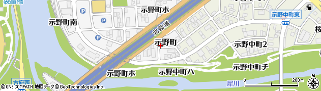 石川県金沢市示野町周辺の地図