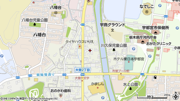 〒320-0013 栃木県宇都宮市上大曽町の地図
