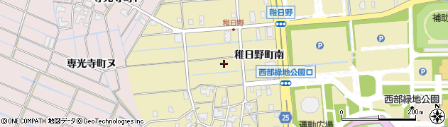 石川県金沢市稚日野町周辺の地図