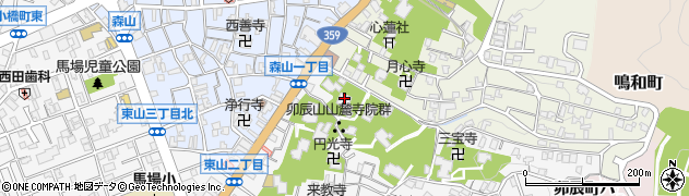 赤門寺周辺の地図