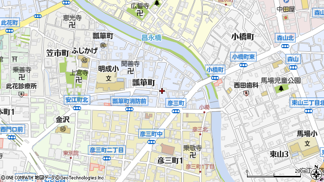 〒920-0845 石川県金沢市瓢箪町の地図