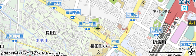 石川県金沢市長田町周辺の地図