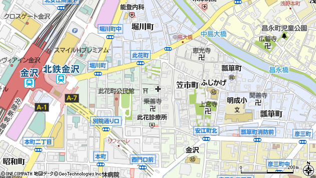 〒920-0852 石川県金沢市此花町の地図