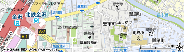 石川県金沢市此花町周辺の地図