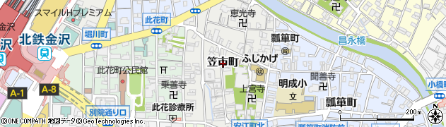 石川県金沢市笠市町周辺の地図