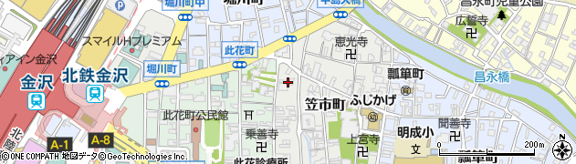 石川県金沢市笠市町7周辺の地図