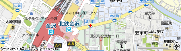 堀川町周辺の地図
