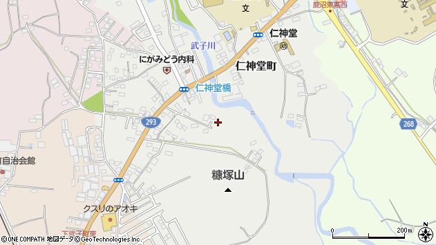 〒322-0003 栃木県鹿沼市仁神堂町の地図
