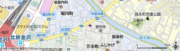 石川県金沢市笠市町16周辺の地図