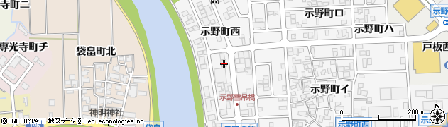 石川県金沢市示野町西38周辺の地図
