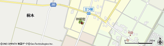 三ツ屋公民館周辺の地図