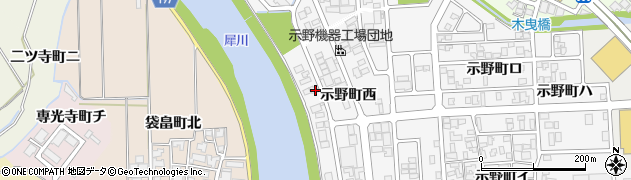 石川県金沢市示野町西22周辺の地図
