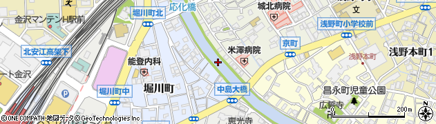 浅野川周辺の地図