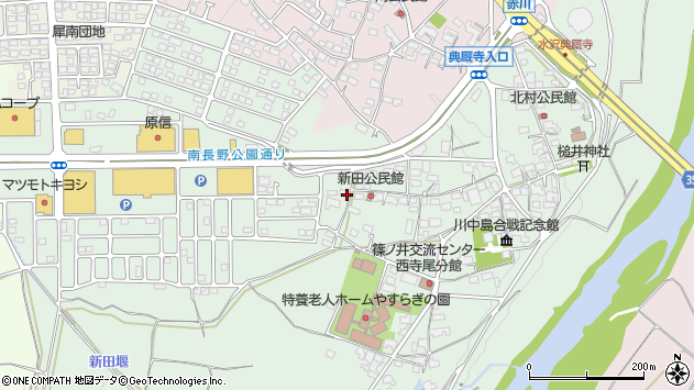 〒388-8019 長野県長野市篠ノ井杵淵の地図