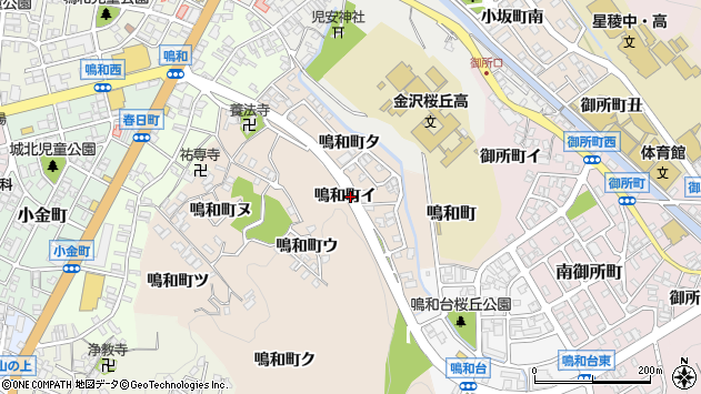 〒920-0814 石川県金沢市鳴和町の地図