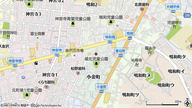 〒920-0805 石川県金沢市小金町の地図