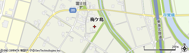 富山県南砺市梅ケ島周辺の地図