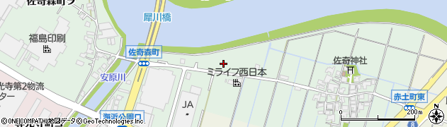石川県金沢市佐奇森町周辺の地図