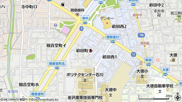 〒920-0342 石川県金沢市畝田町の地図
