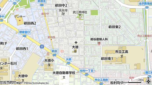 〒920-0343 石川県金沢市畝田中の地図
