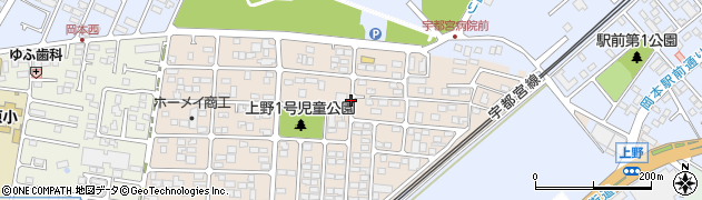 栃木県宇都宮市上野町周辺の地図