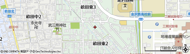 石川県金沢市畝田東周辺の地図