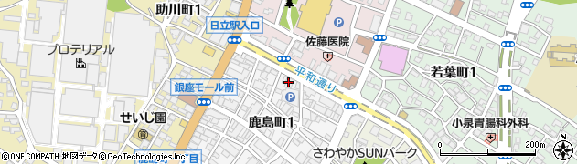 筑波銀行日立中央支店周辺の地図