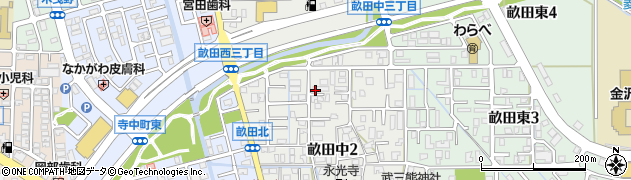 石川県金沢市畝田中周辺の地図