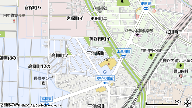 〒920-0808 石川県金沢市三池新町の地図