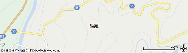 群馬県中之条町（吾妻郡）生須周辺の地図