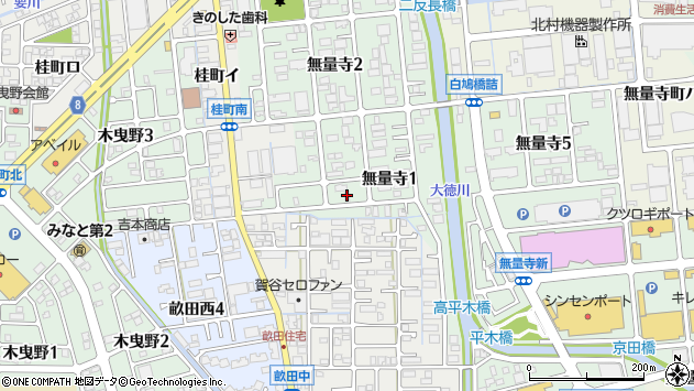 〒920-0333 石川県金沢市無量寺の地図