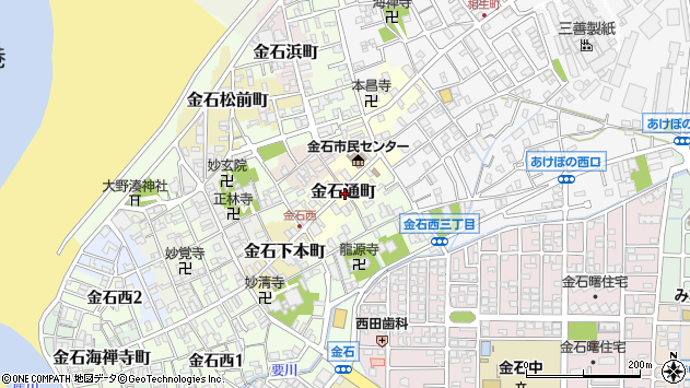 〒920-0316 石川県金沢市金石通町の地図