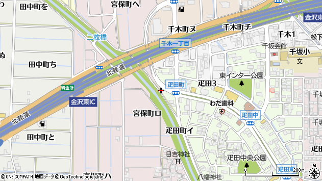 〒920-0004 石川県金沢市疋田町の地図