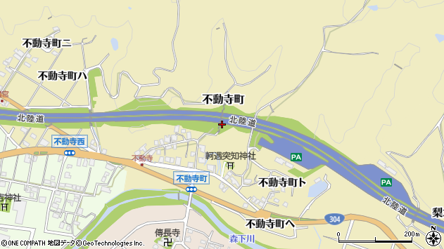 〒920-0173 石川県金沢市不動寺町の地図