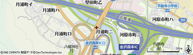 石川県金沢市月浦町（ニ）周辺の地図