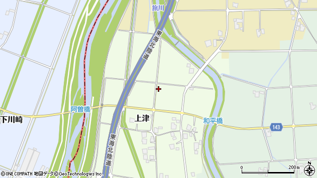 〒939-1551 富山県南砺市上津の地図