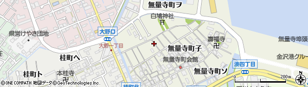 石川県金沢市無量寺町周辺の地図