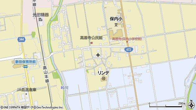 〒939-2373 富山県富山市八尾町高善寺の地図