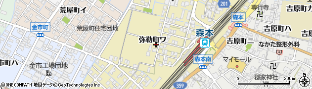 石川県金沢市弥勒町ワ周辺の地図
