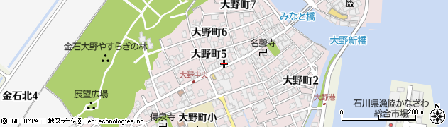 石川県金沢市大野町4丁目周辺の地図