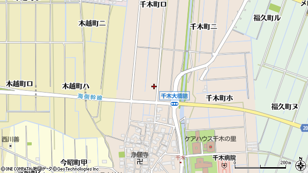 〒920-0001 石川県金沢市千木町の地図