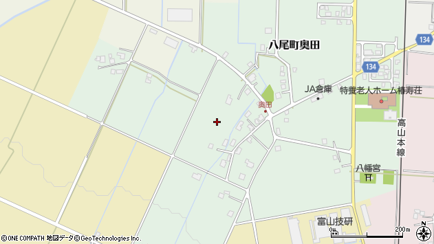 〒939-2362 富山県富山市八尾町奥田の地図